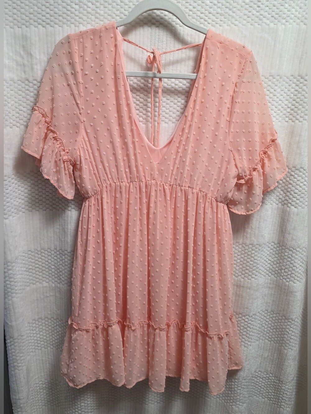 Peach Love babydoll mini dress